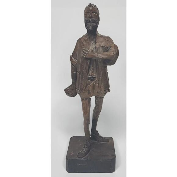 Vintage OURO Carved Wooden Statue of a Man from Spain Artesania NO. 580-0 U99 - Picture 2 of 7